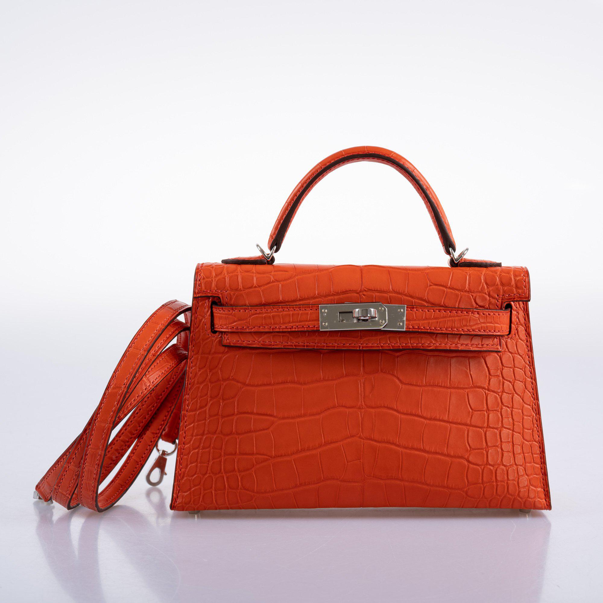 Hermès Kelly Mini II Poppy Alligator Palladium Hardware 3 Hermès Kelly Mini II Poppy Alligator Palladium Hardware - Image 3
