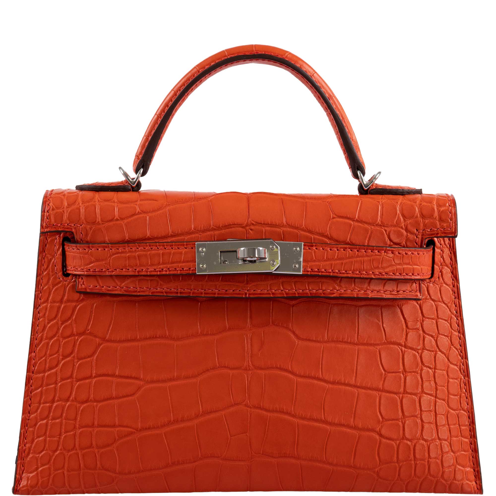Hermès Kelly Mini II Poppy Alligator Palladium Hardware 2 Hermès Kelly Mini II Poppy Alligator Palladium Hardware - Image 2