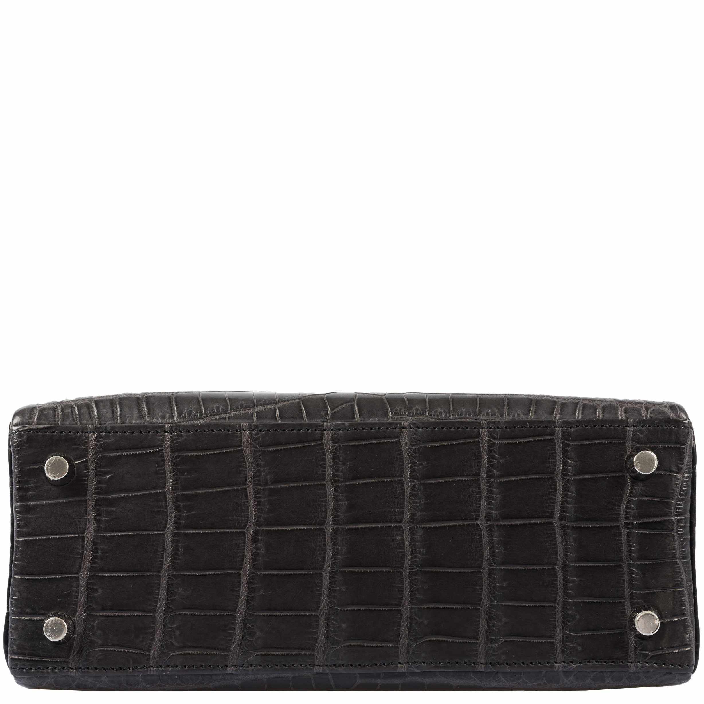 Hermès Kelly 25 Matte Graphite Crocodile Bag with Palladium Hardware 7 Hermès Kelly 25 Matte Graphite Crocodile Bag with Palladium Hardware - Image 7