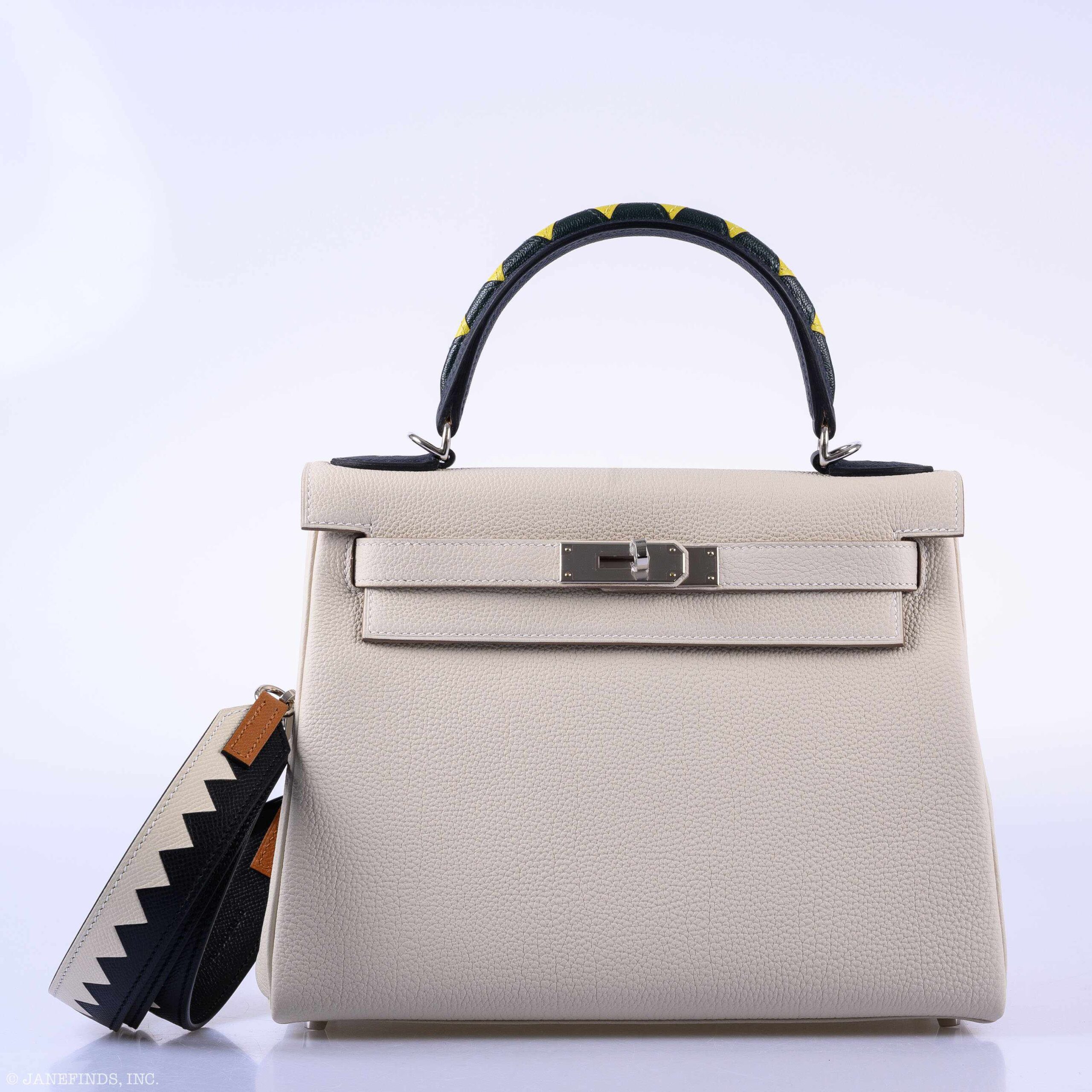 Hermès Kelly 28 HSS Beton & Multicolor Togo | Equestrian Style Bag 8 Hermès Kelly 28 HSS Beton & Multicolor Togo | Equestrian Style Bag - Image 8