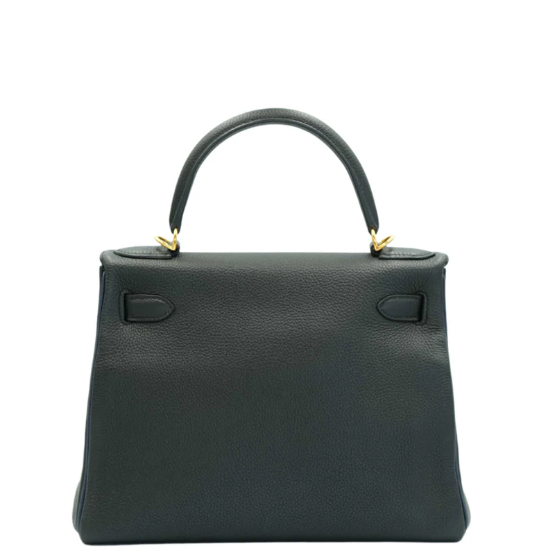 Hermès Kelly 28 HSS Black Togo Blue Piping Gold Hardware - Luxury Elegance 3 Hermès Kelly 28 HSS Black Togo Blue Piping Gold Hardware - Luxury Elegance - Image 3