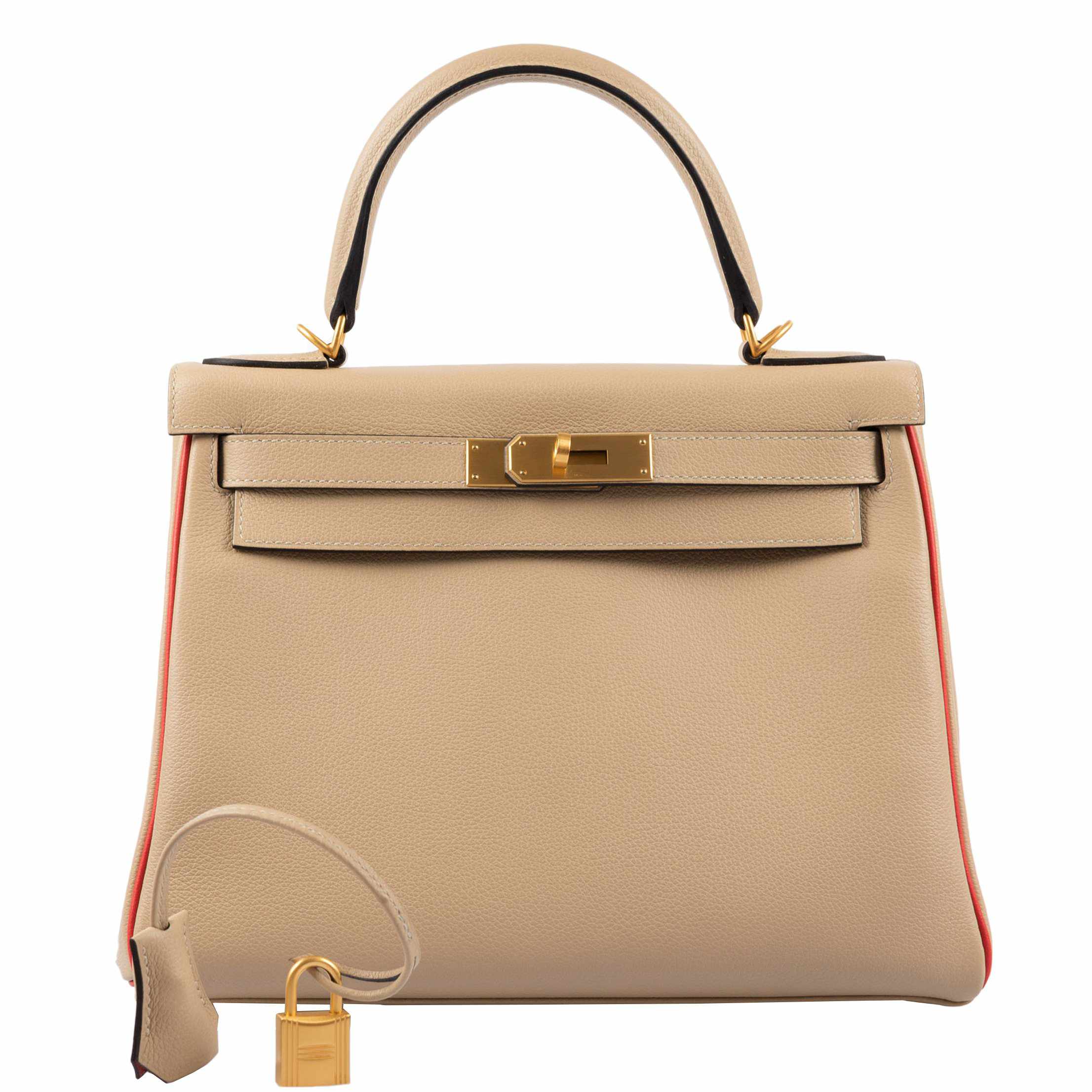 Hermès Kelly 28 Retourne HSS - Trench & Rouge Tomate - Brushed Gold Hardware 3 Hermès Kelly 28 Retourne HSS - Trench & Rouge Tomate - Brushed Gold Hardware - Image 3