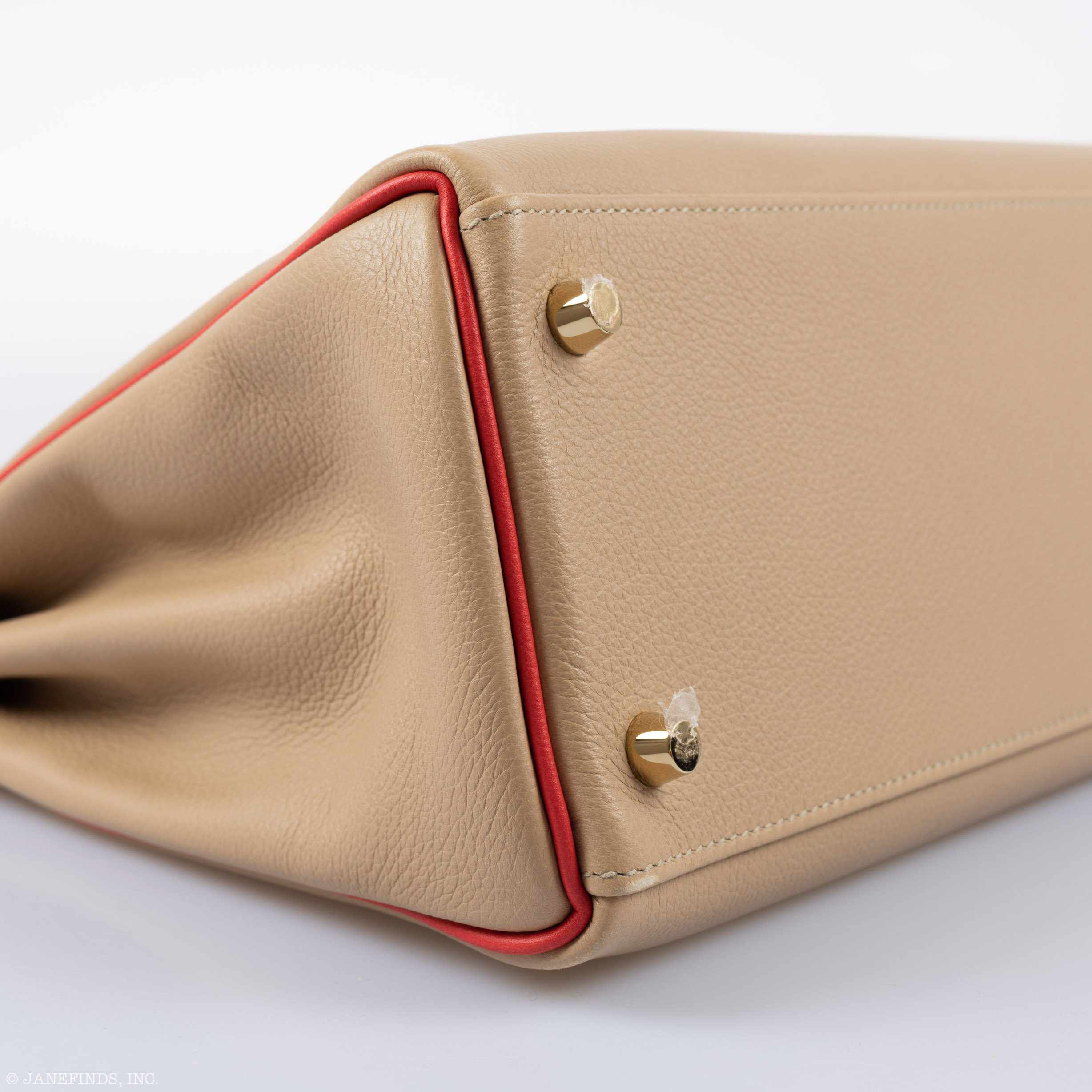 Hermès Kelly 28 Retourne HSS - Trench & Rouge Tomate - Brushed Gold Hardware 7 Hermès Kelly 28 Retourne HSS - Trench & Rouge Tomate - Brushed Gold Hardware - Image 7