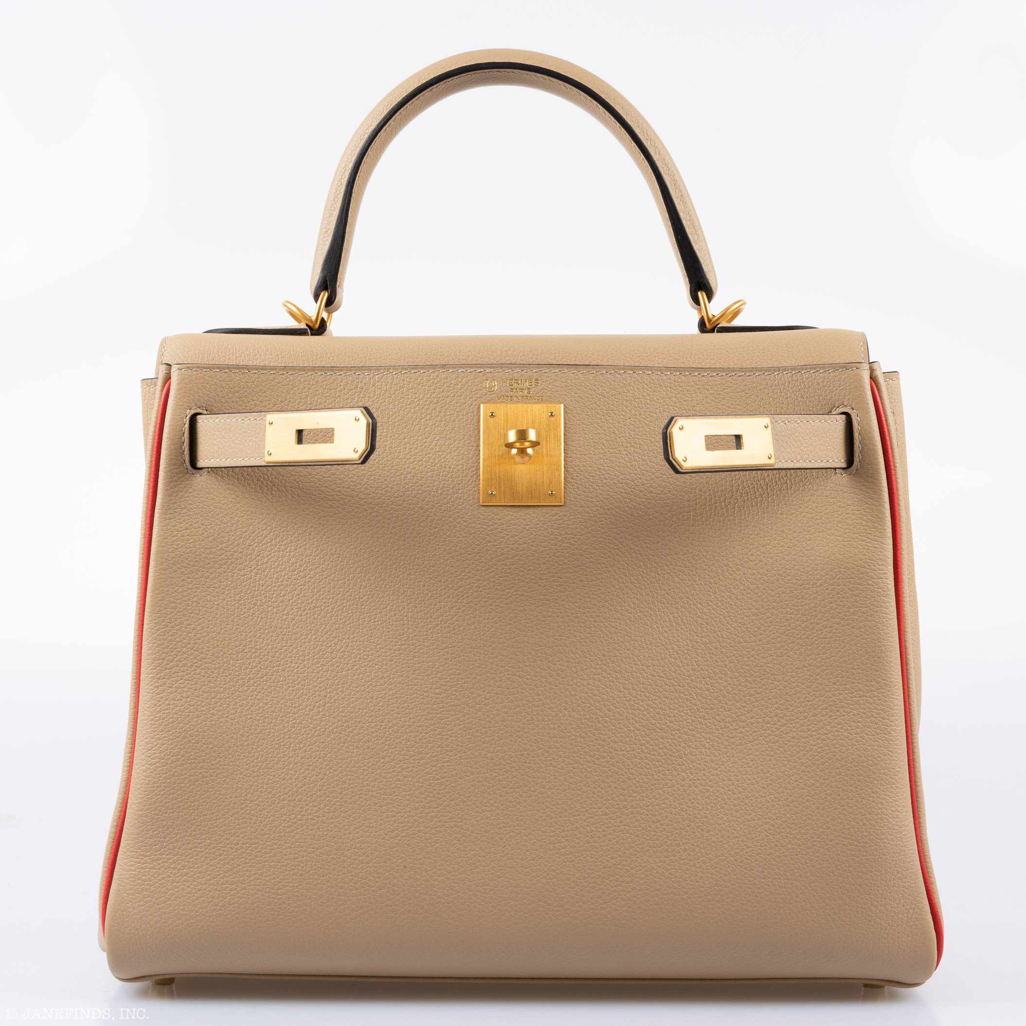 Hermès Kelly 28 Retourne HSS - Trench & Rouge Tomate - Brushed Gold Hardware 9 Hermès Kelly 28 Retourne HSS - Trench & Rouge Tomate - Brushed Gold Hardware - Image 9