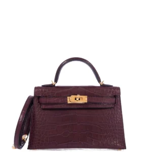 Hermes-Mini-Kelly-II-20-Bordeaux-Matte-Alligator-Gold-Hardware