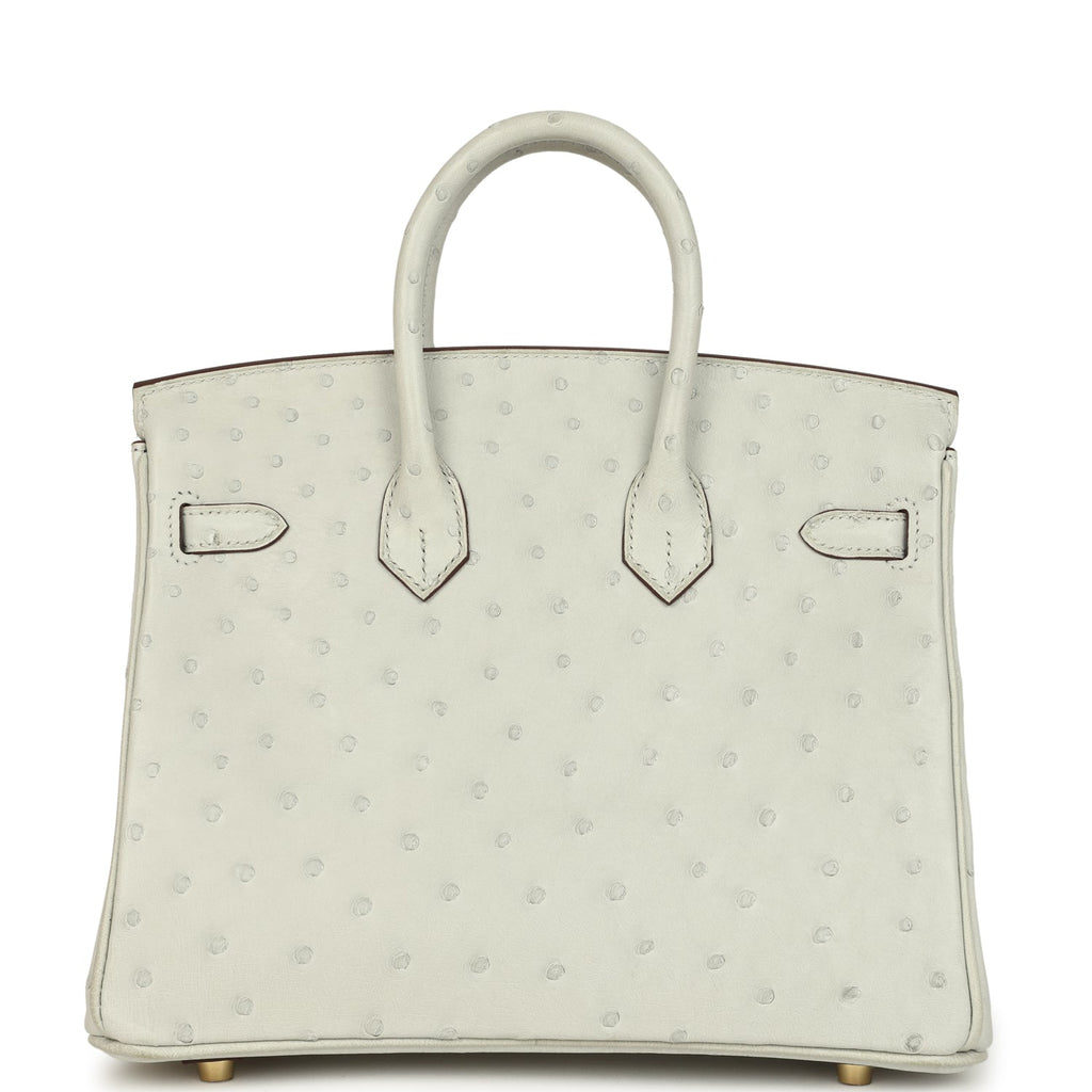 Hermès Special Order Birkin 25 Gris Perle Ostrich Bag - Brushed Gold Hardware 4 Hermès Special Order Birkin 25 Gris Perle Ostrich Bag - Brushed Gold Hardware - Image 4