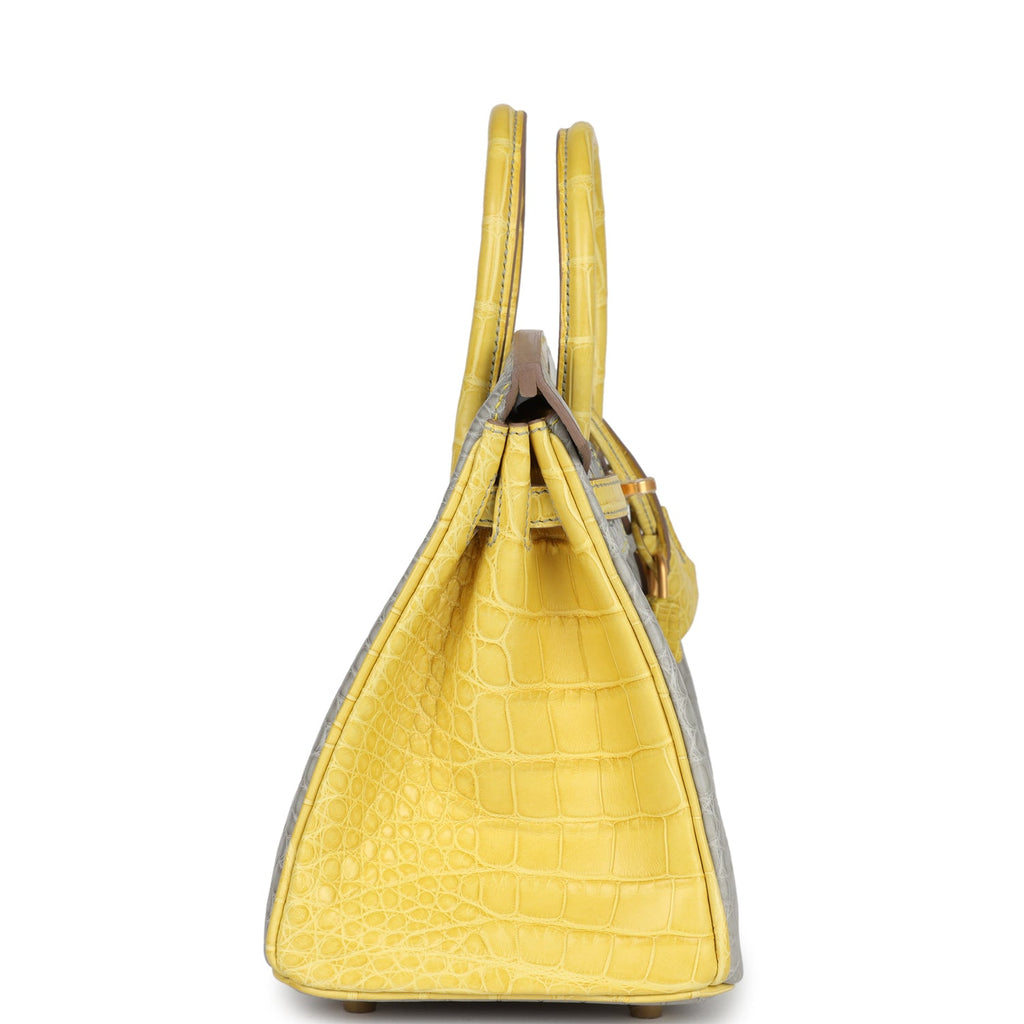 Hermès HSS Birkin 25 Gris Perle & Mimosa Alligator Bag 3 Hermès HSS Birkin 25 Gris Perle & Mimosa Alligator Bag - Image 3