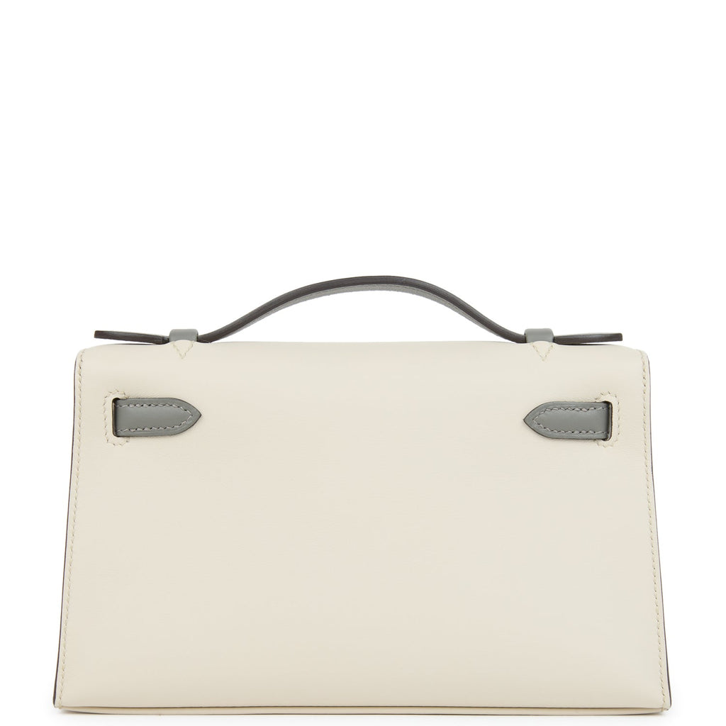 Hermès Special Order Kelly Pochette Beton & Gris Meyer Swift - Palladium Hardware 4 Hermès Special Order Kelly Pochette Beton & Gris Meyer Swift - Palladium Hardware - Image 4