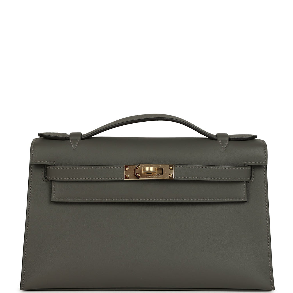 Hermès Special Order Kelly Pochette Gris Meyer Verso Swift Permabrass Hardware 1 Hermès Special Order (HSS) Kelly Pochette Gris Meyer Verso Swift Permabrass Hardware