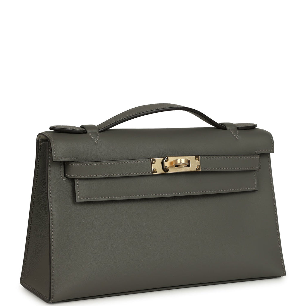 Hermès Special Order Kelly Pochette Gris Meyer Verso Swift Permabrass Hardware 2 Hermès Special Order Kelly Pochette Gris Meyer Verso Swift Permabrass Hardware - Image 2