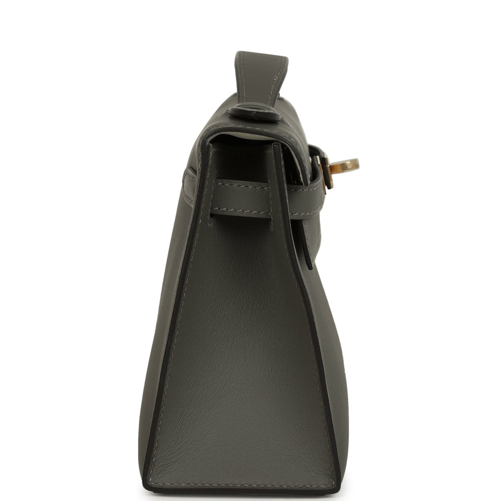 Hermès Special Order Kelly Pochette Gris Meyer Verso Swift Permabrass Hardware 3 Hermès Special Order Kelly Pochette Gris Meyer Verso Swift Permabrass Hardware - Image 3