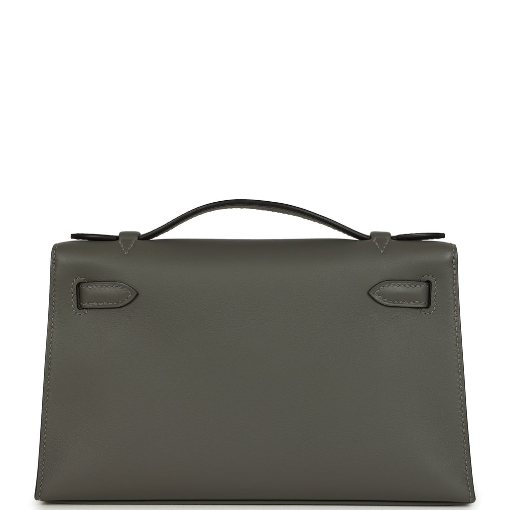 Hermès Special Order Kelly Pochette Gris Meyer Verso Swift Permabrass Hardware 4 Hermès Special Order Kelly Pochette Gris Meyer Verso Swift Permabrass Hardware - Image 4