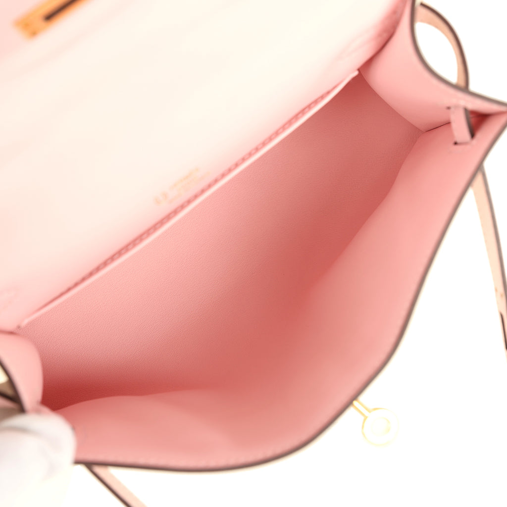 Hermès HSS Kelly Pochette Nata/Rose Sakura Swift Gold Hardware 8 Hermès HSS Kelly Pochette Nata/Rose Sakura Swift Gold Hardware - Image 8