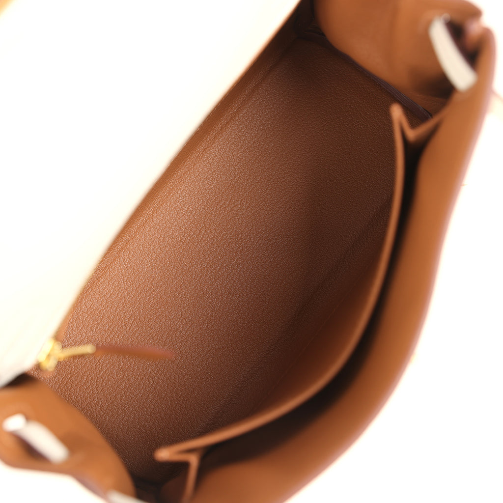 Hermès HSS Kelly Retourne 25 Craie Verso Togo - Brushed Gold Hardware 8 Hermès HSS Kelly Retourne 25 Craie Verso Togo - Brushed Gold Hardware - Image 8