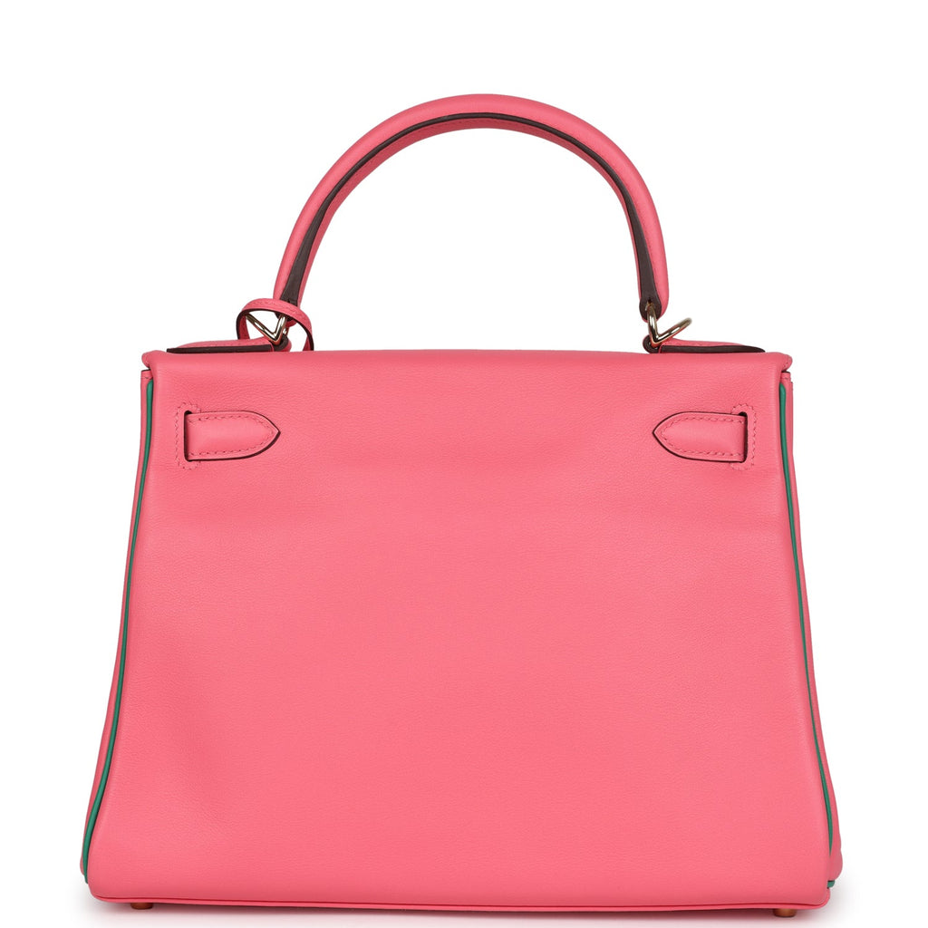 Hermès HSS Kelly Retourne 28: Rose Azalee & Vert Vertigo Swift Gold Hardware 4 Hermès HSS Kelly Retourne 28: Rose Azalee & Vert Vertigo Swift Gold Hardware - Image 4