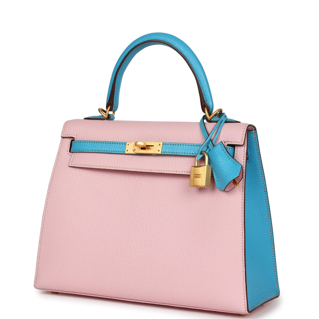 Hermès HSS Kelly Sellier 25 Rose Sakura & Bleu Aztec Chevre Bag 3 Hermès HSS Kelly Sellier 25 Rose Sakura & Bleu Aztec Chevre Bag - Image 3
