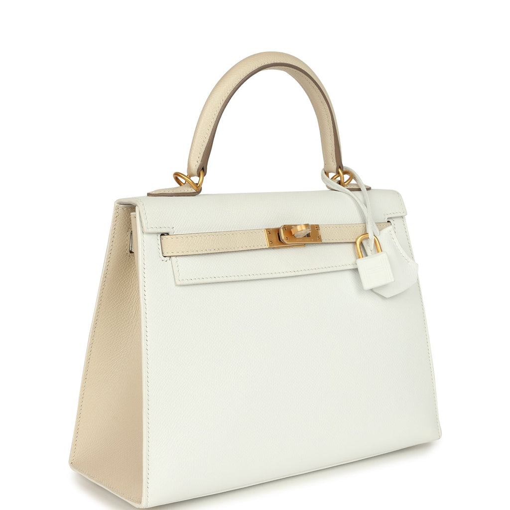 Hermès HSS Kelly Sellier 25 White/Trench Epsom Bag, Gold Hardware 2 Hermès HSS Kelly Sellier 25 White/Trench Epsom Bag, Gold Hardware - Image 2