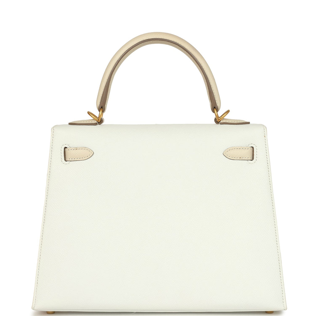 Hermès HSS Kelly Sellier 25 White/Trench Epsom Bag, Gold Hardware 4 Hermès HSS Kelly Sellier 25 White/Trench Epsom Bag, Gold Hardware - Image 4
