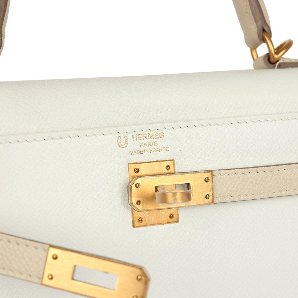 Hermès HSS Kelly Sellier 25 White/Trench Epsom Bag, Gold Hardware 7 Hermès HSS Kelly Sellier 25 White/Trench Epsom Bag, Gold Hardware - Image 7