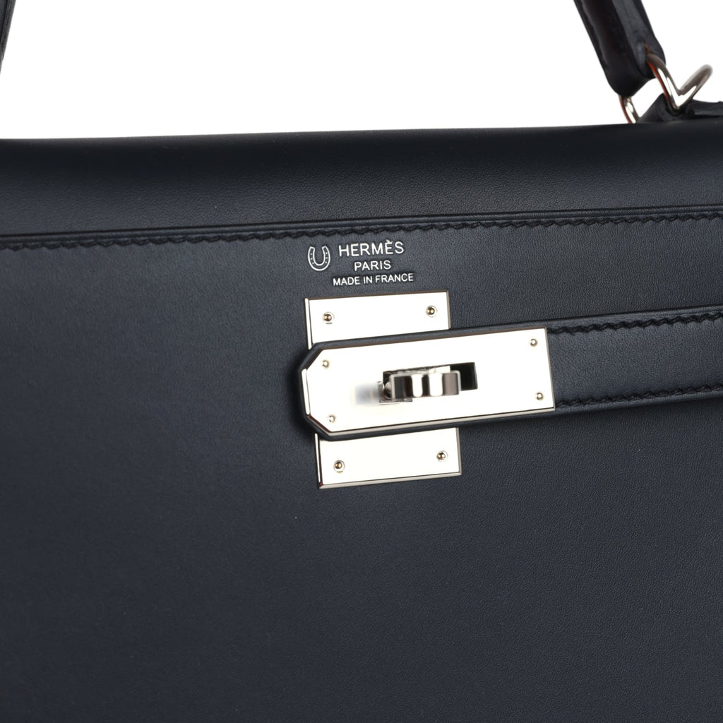 Hermès HSS Kelly Sellier 28 Bleu Obscur Verso, Palladium Hardware 7 Hermès HSS Kelly Sellier 28 Bleu Obscur Verso, Palladium Hardware - Image 7