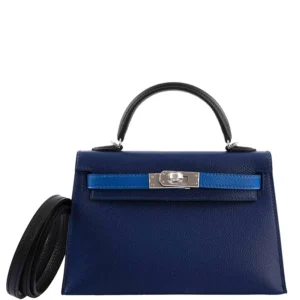 Hermes-Tricolor-Mini-Kelly-20-Bleu-Saphir-France-and-Black-Epsom-Palladium-Hardware