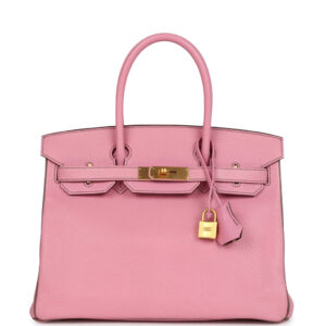 Pre-owned Hermès Special Order (HSS) Birkin 30 Bubblegum Verso Chèvre Brushed Gold Hardware