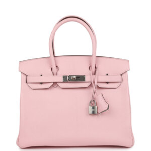 Pre-owned Hermès Special Order (HSS) Birkin 30 Rose Sakura Verso Chèvre Palladium Hardware