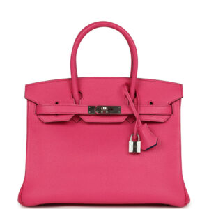 Pre-owned Hermès Special Order (HSS) Birkin 30 Rose Tyrien Verso Chevre Mysore Palladium Hardware