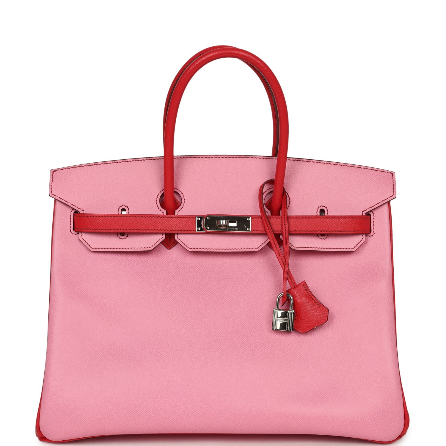 Pre-owned Hermes Special Order (HSS) Birkin 35 Bubblegum, Bougainvillea Epsom Palladium Hardware