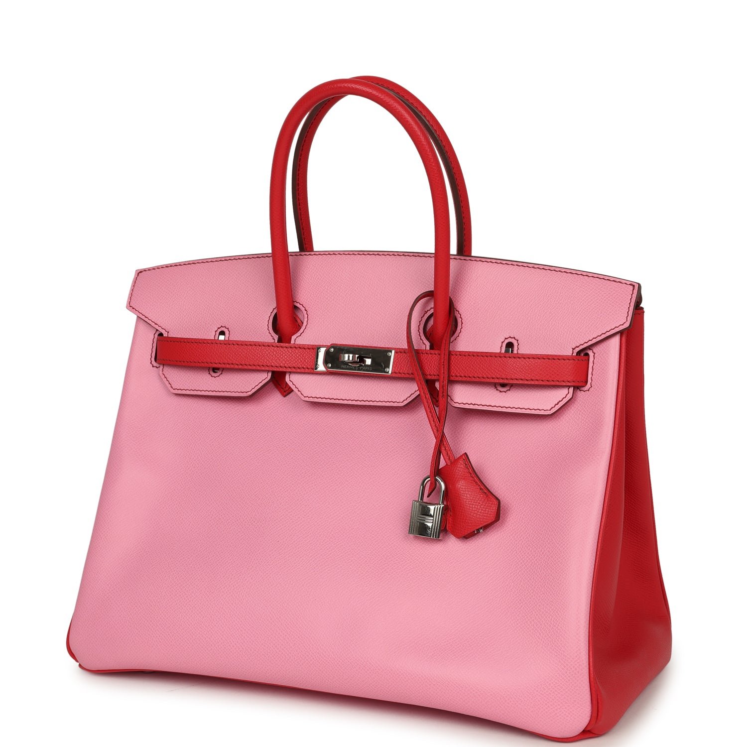 Pre-owned Hermes Special Order (HSS) Birkin 35 Bubblegum, Bougainvillea Epsom Palladium Hardware - view 5