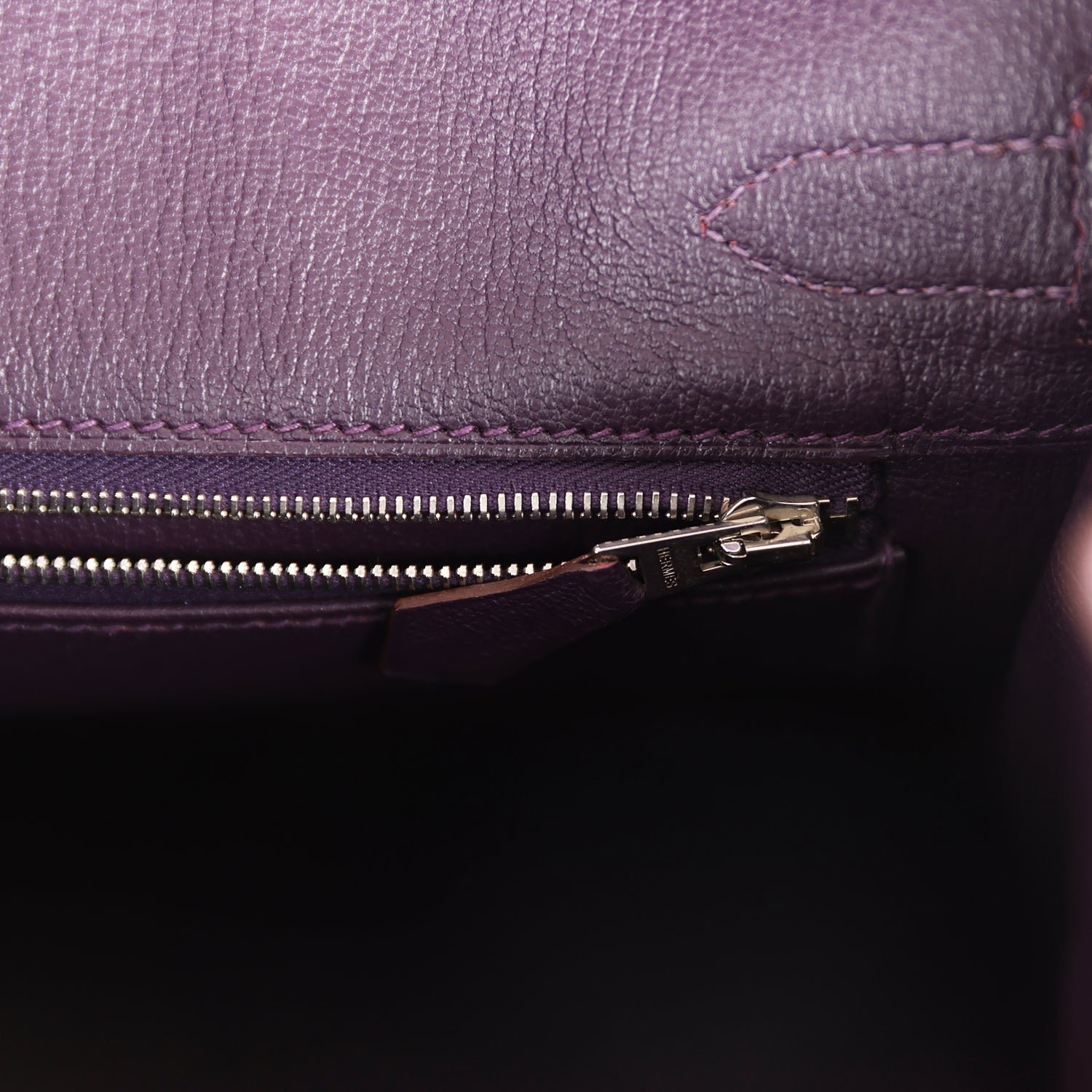 Pre-owned Hermes Special Order (HSS) Birkin 30 Tri-color Rose Shocking, Raisin, Ultraviolet Chevre Palladium Hardware - view 9