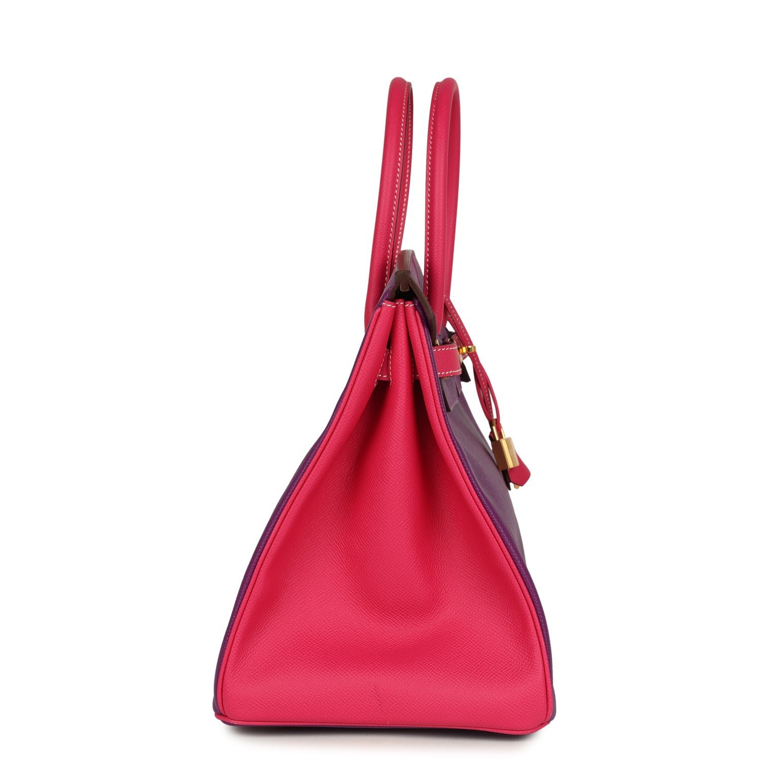Pre-owned Hermes Special Order (HSS) Birkin 35 Violet, Rose Tyrien Epsom Gold Hardware - view 3