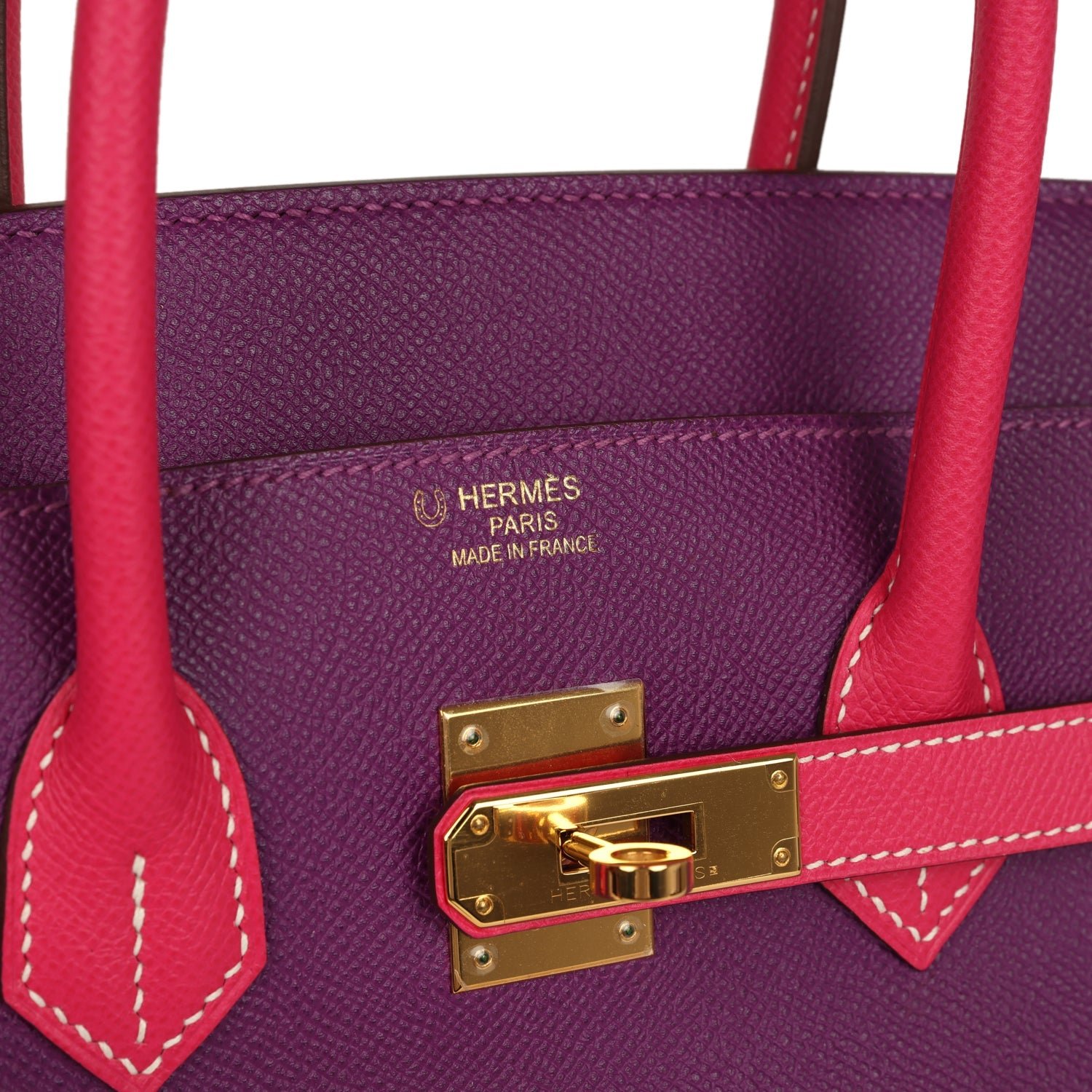 Pre-owned Hermes Special Order (HSS) Birkin 35 Violet, Rose Tyrien Epsom Gold Hardware - view 7