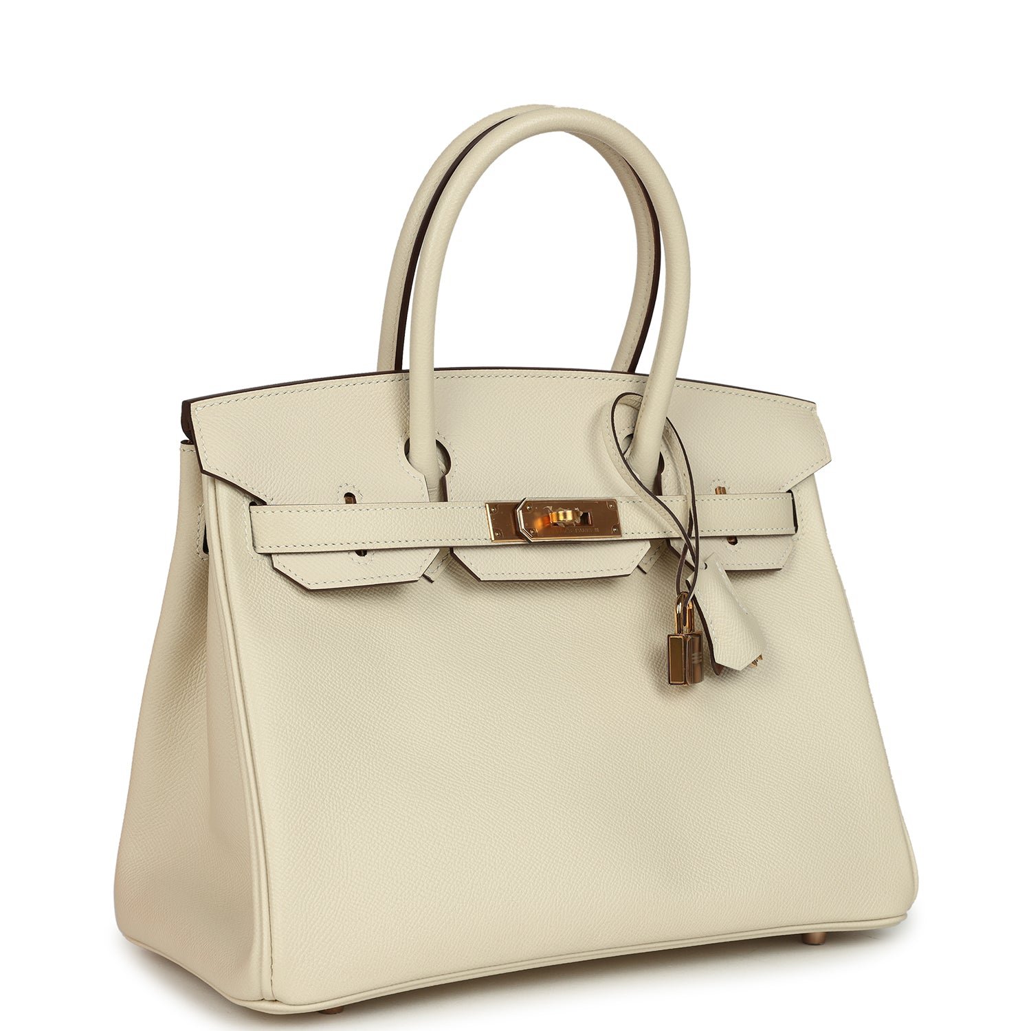Pre-owned Hermes Special Order (HSS) Birkin 30 Craie Verso Epsom Rose Gold Hardware - view 2