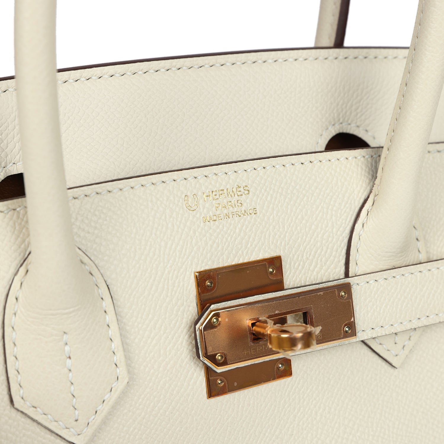 Pre-owned Hermes Special Order (HSS) Birkin 30 Craie Verso Epsom Rose Gold Hardware - view 7
