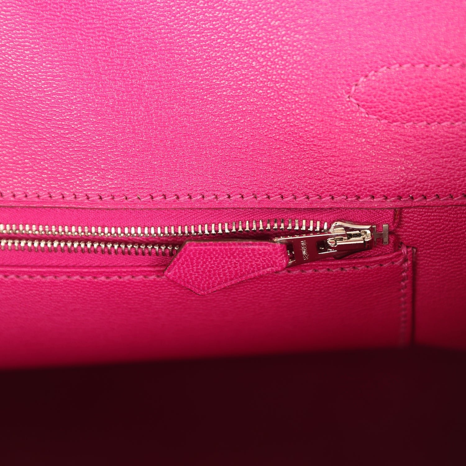 Pre-owned Hermes Special Order (HSS) Birkin 35 Rose Pourpre, Black Shiny Porosus Crocodile Palladium Hardware - view 9