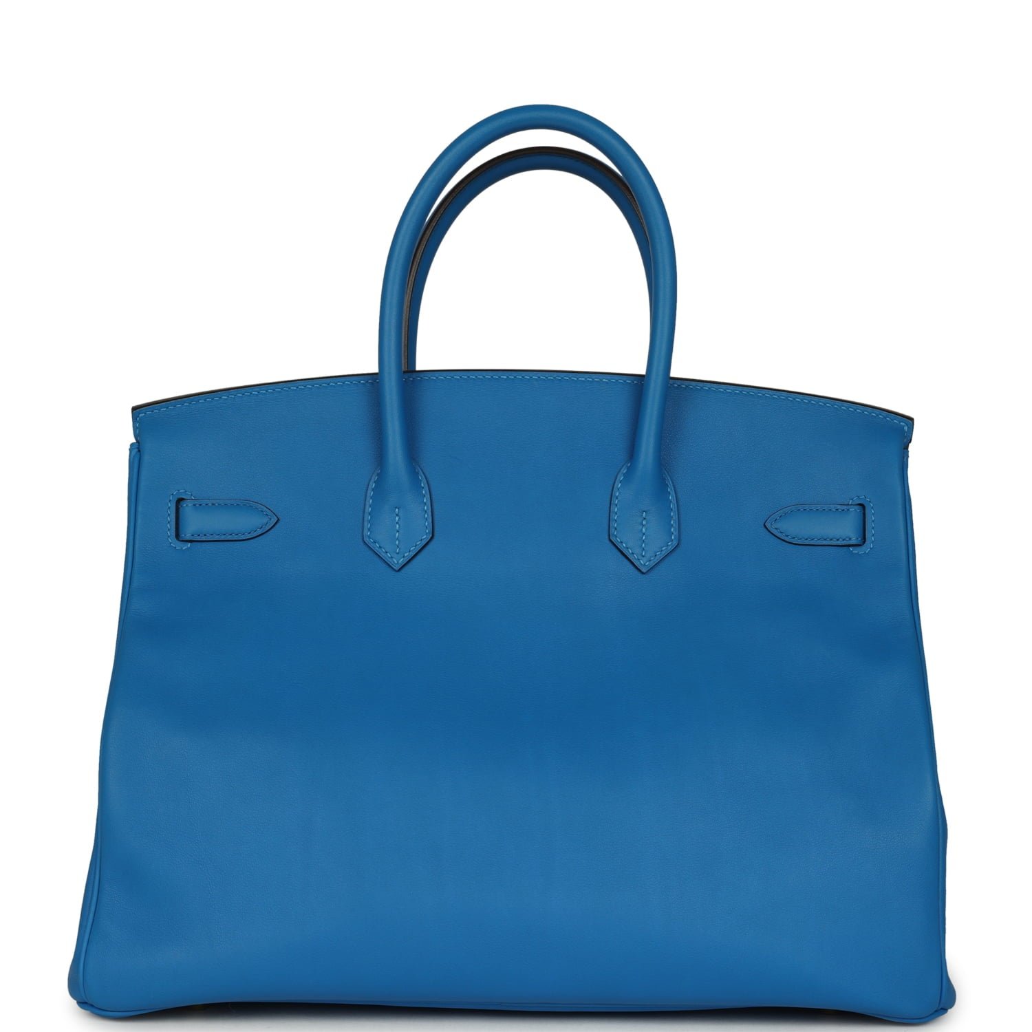 Pre-owned Hermes Special Order (HSS) Birkin 35 Bleu Hydra Verso Swift Brushed Gold Hardware - view 4