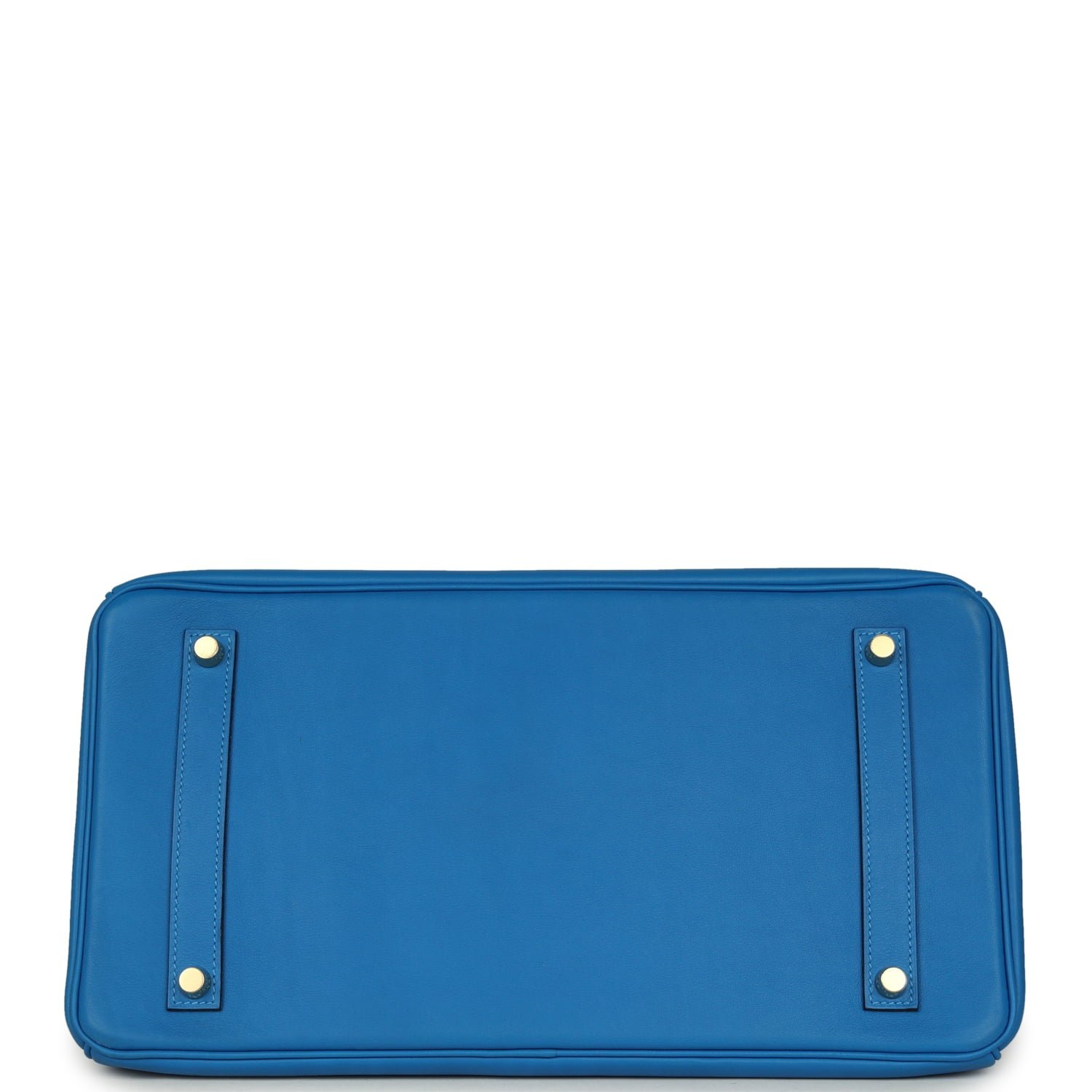 Pre-owned Hermes Special Order (HSS) Birkin 35 Bleu Hydra Verso Swift Brushed Gold Hardware - view 6