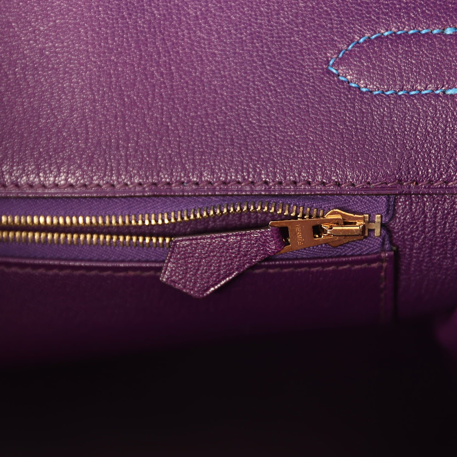Pre-owned Hermes Special Order (HSS) Birkin 35 Bleu Hydra Verso Swift Brushed Gold Hardware - view 9