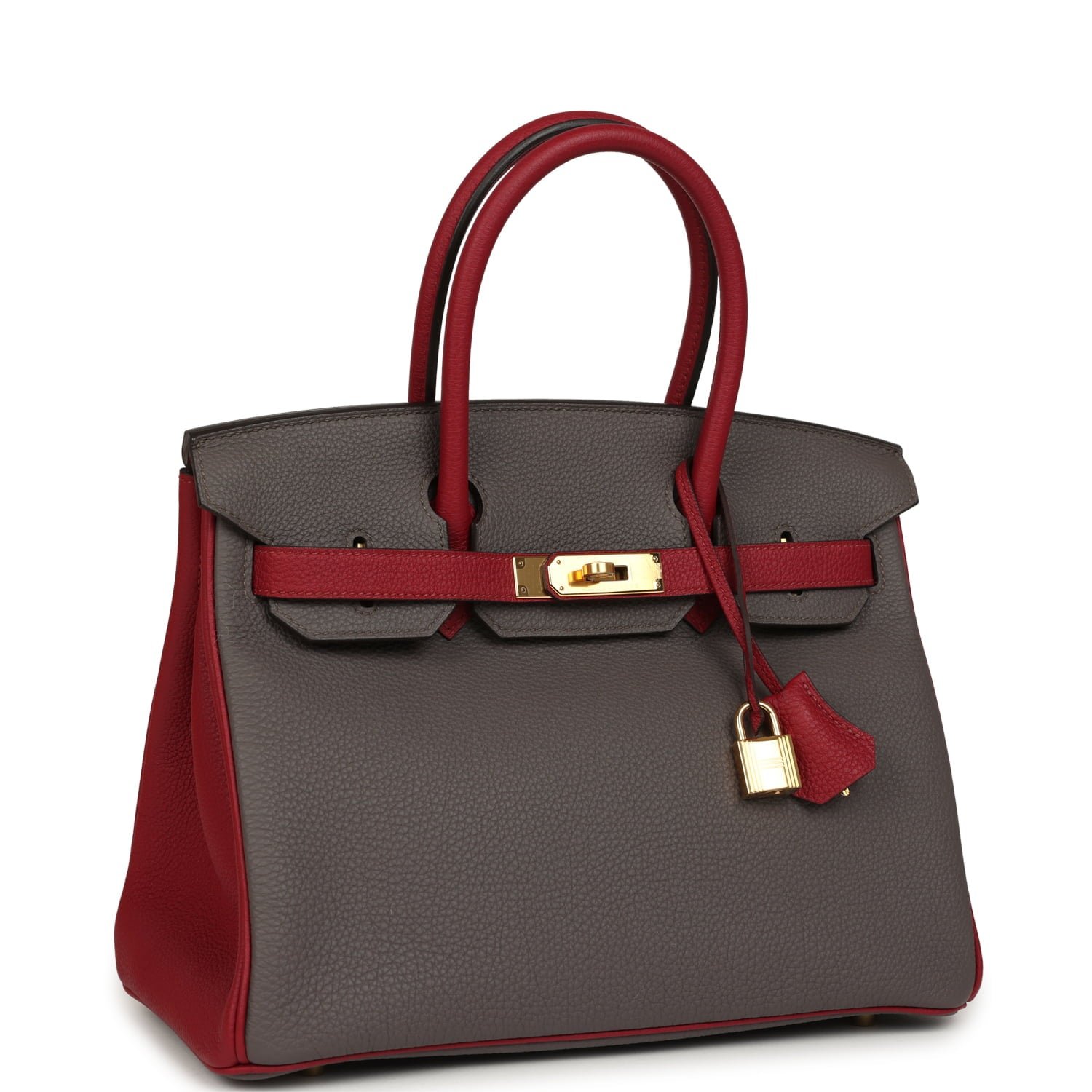 Hermes Special Order (HSS) Birkin 30 Etain, Rouge Grenat Togo Gold Hardware - view 2