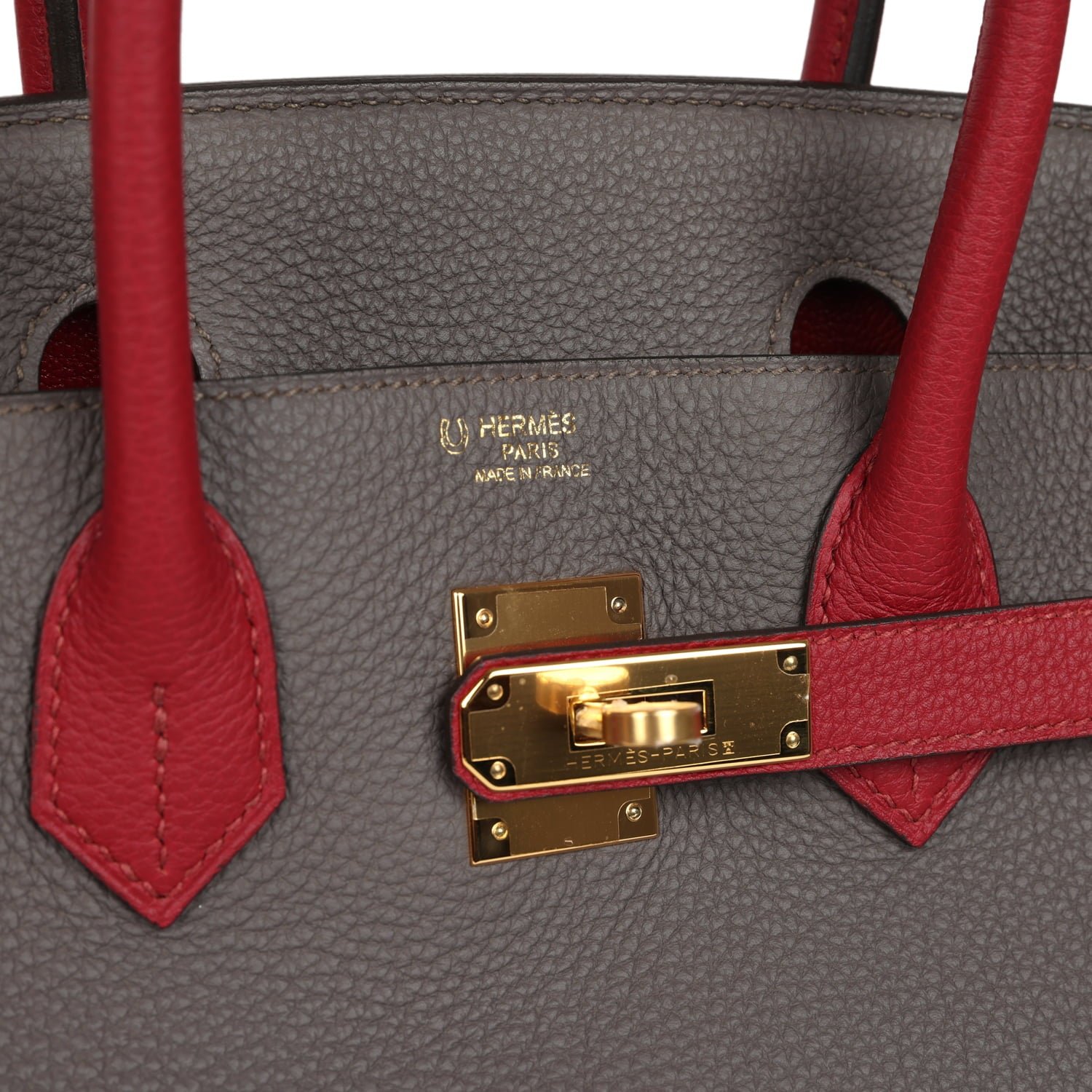 Hermes Special Order (HSS) Birkin 30 Etain, Rouge Grenat Togo Gold Hardware - view 7
