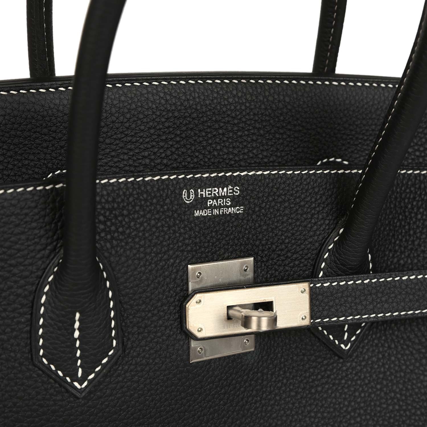 Hermes Special Order (HSS) Birkin 35 Black Verso Togo Brushed Palladium Hardware - view 7