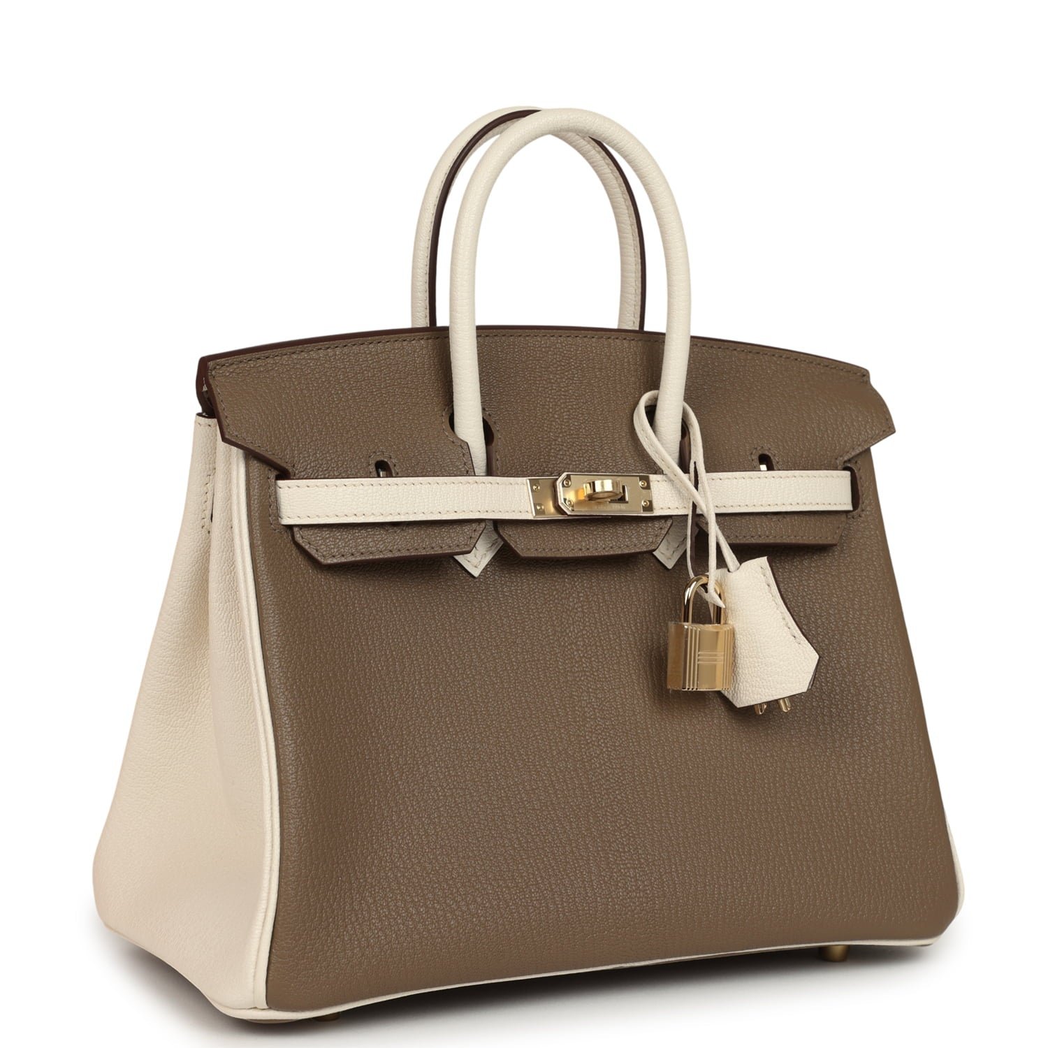 Hermes Special Order (HSS) Birkin 25 Etoupe, Nata Chevre Mysore Permabrass Hardware - view 2