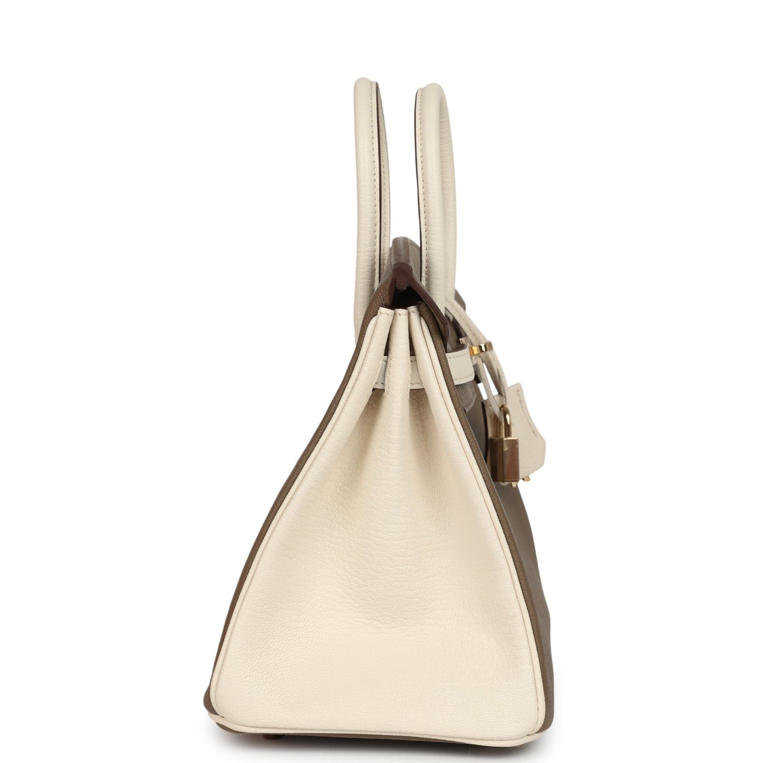 Hermes Special Order (HSS) Birkin 25 Etoupe, Nata Chevre Mysore Permabrass Hardware - view 3