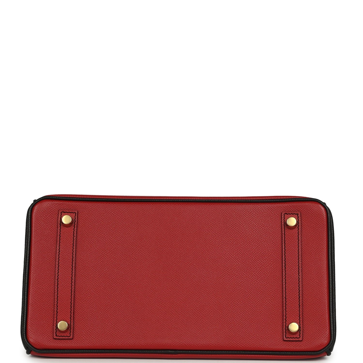 Pre-owned Hermes Special Order (HSS) Birkin 30 Rouge Vif, Black Epsom Brushed Gold Hardware - view 6