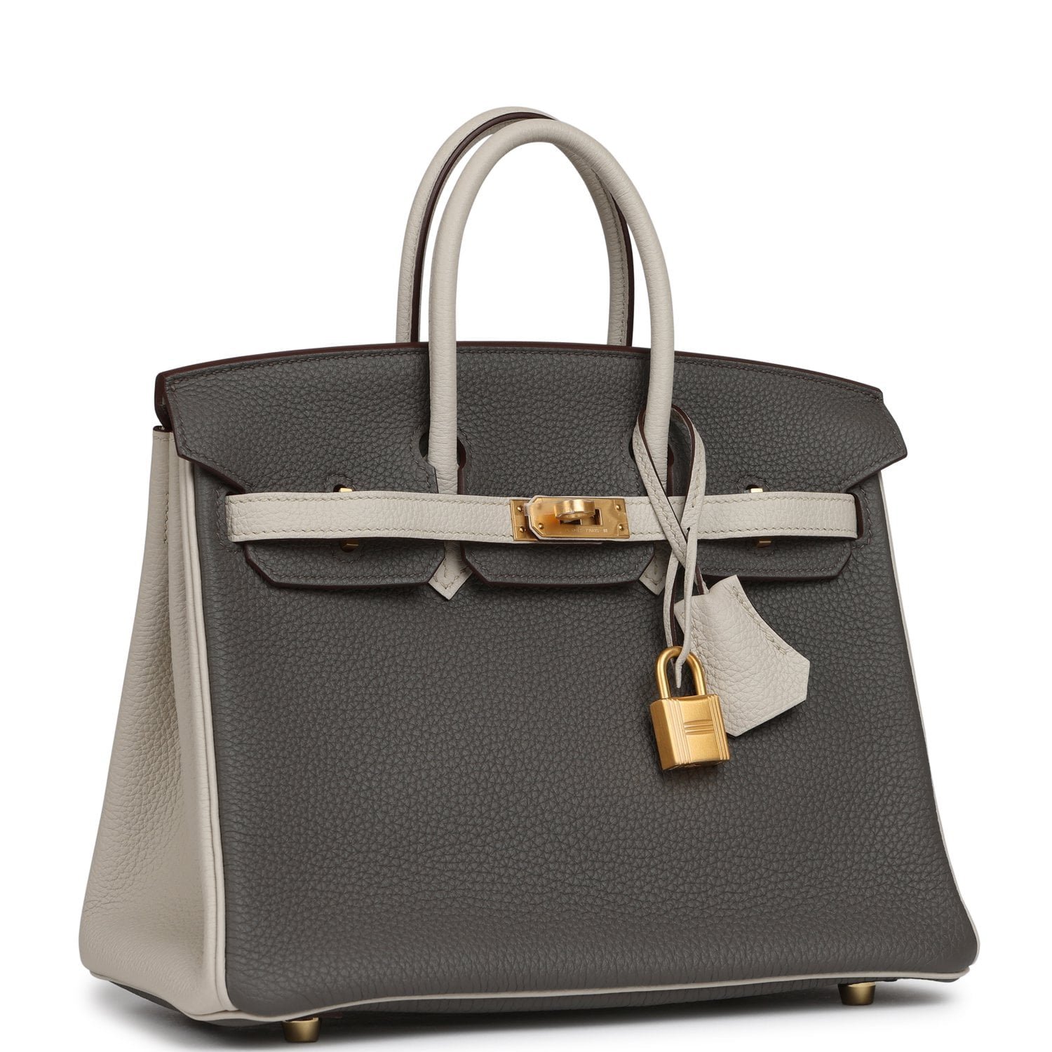 Hermes Special Order (HSS) Birkin 25 Etain, Craie Togo Brushed Gold Hardware - view 2