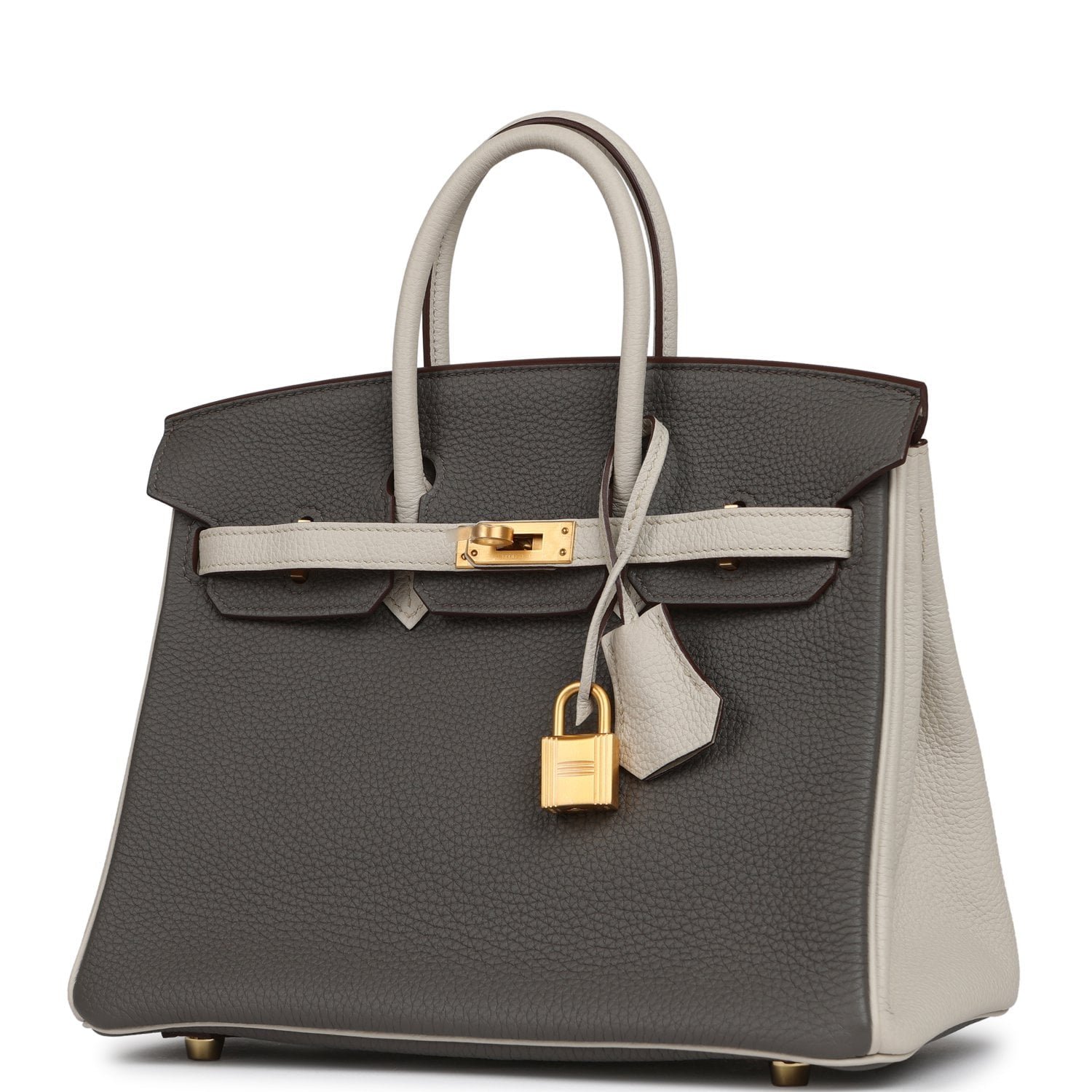 Hermes Special Order (HSS) Birkin 25 Etain, Craie Togo Brushed Gold Hardware - view 5