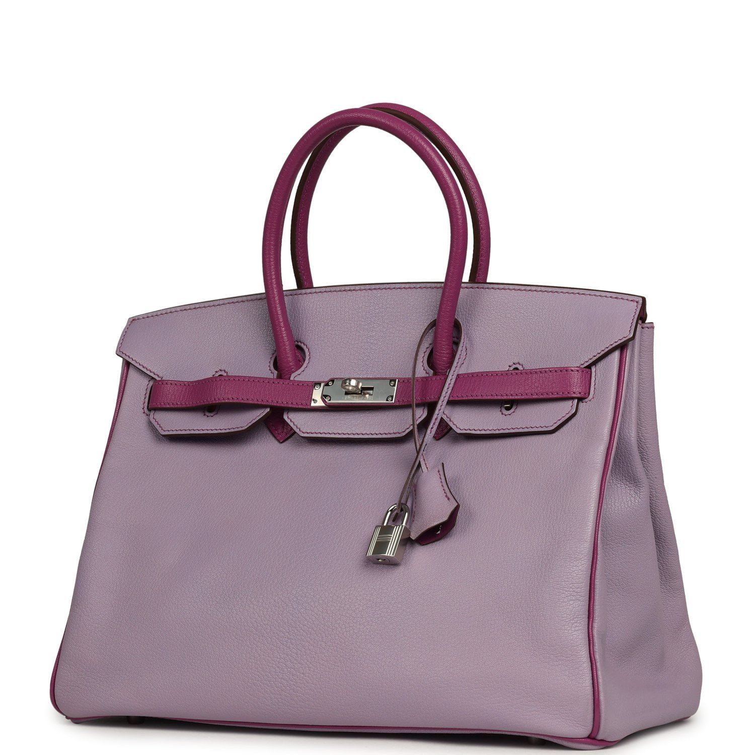 Pre-owned Hermes Special Order (HSS) Birkin 35 Lilac, Cyclamen Chevre Mysore Palladium Hardware - view 5
