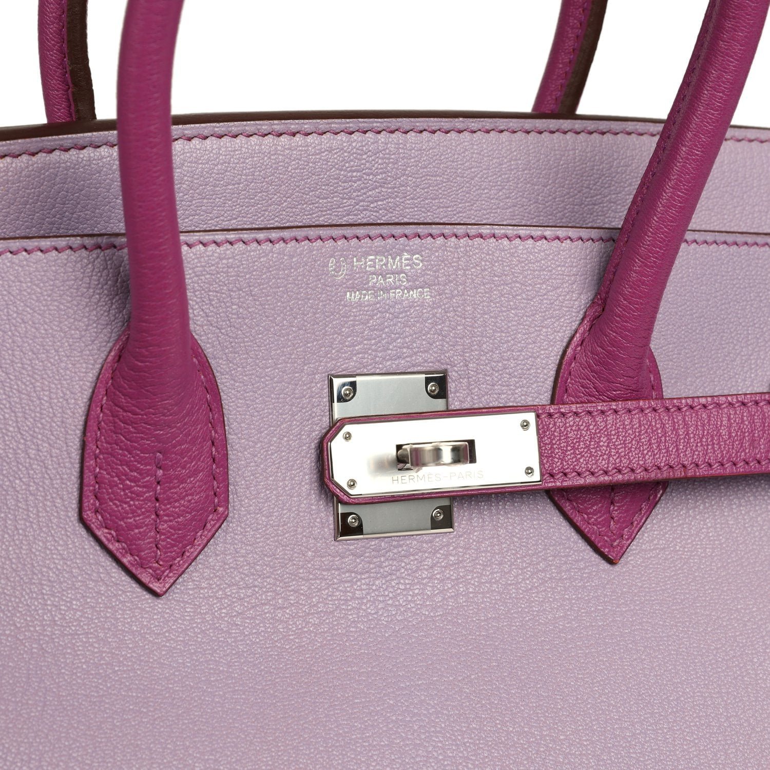Pre-owned Hermes Special Order (HSS) Birkin 35 Lilac, Cyclamen Chevre Mysore Palladium Hardware - view 7