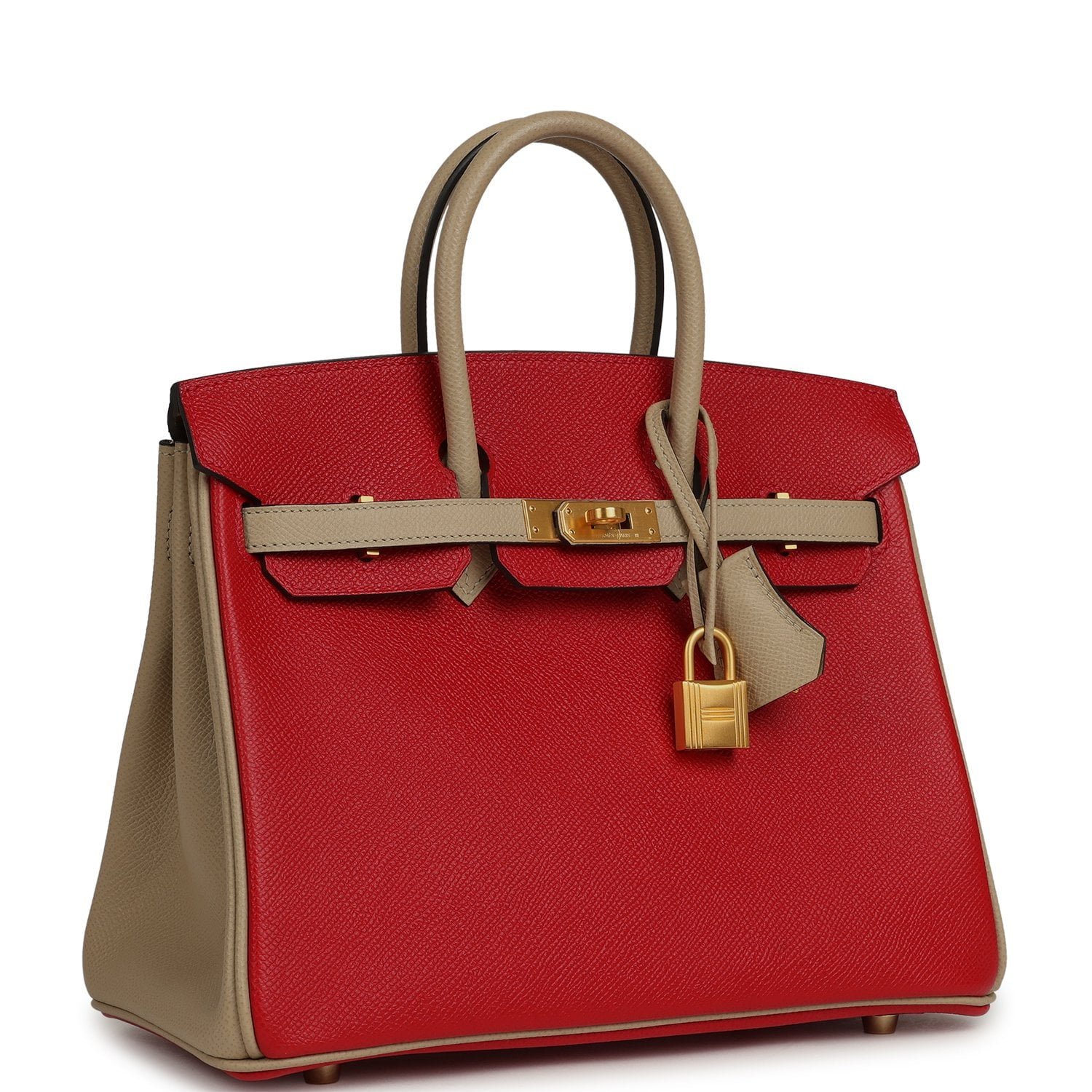 Pre-owned Hermes Special Order (HSS) Birkin 25 Rouge Casaque, Trench Epsom Gold Hardware - view 2